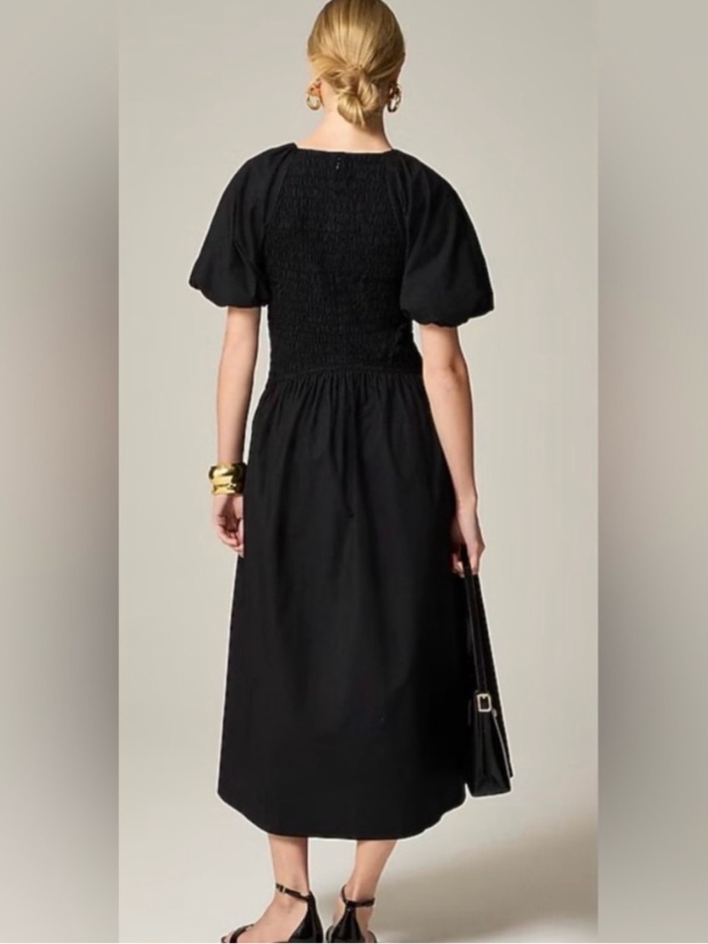 NWT J. Crew Smocked Midi Dress - Picture 4 of 6